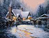 Christmas Paintings - A Christmas Welcome by Thomas Kinkade